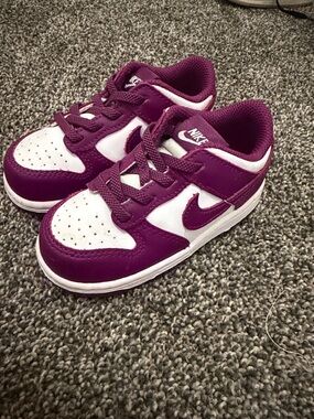 Toddler Nike Dunks Purple and White Low-Top Sneakers